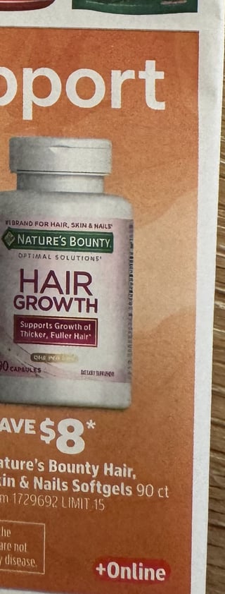 Savings Book panel for Nature’s Bounty Hair, Skin & Nails Softgels 90 ct
