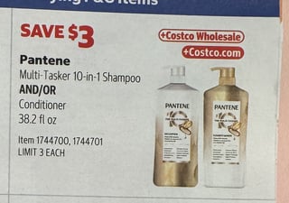 Savings Book panel for Pantene Multi-Tasker 10-in-1 Shampoo AND/OR Conditioner, 38.2 fl oz