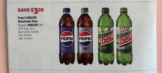 Savings Book panel for Pepsi AND/OR Mountain Dew Regular AND/OR Diet