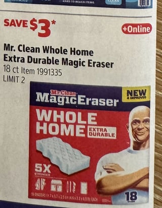 Savings Book panel for Mr. Clean Whole Home Extra Durable Magic Eraser, 18 ct