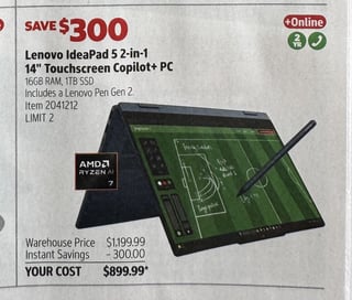 Savings Book panel for Lenovo IdeaPad 5 2-in-1 14" Touchscreen Copilot+ PC, 16GB RAM, 1TB SSD; Includes a Lenovo Pen Gen 2.