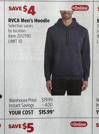 Savings Book panel for RVCA Men's Hoodie