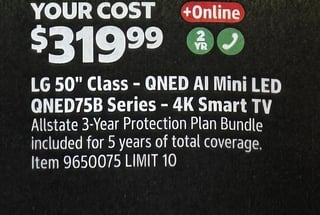 Savings Book panel for LG 50" Class QNED AI Mini LED QNED75B Series 4K Smart TV