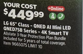 Savings Book panel for LG 65" Class QNED AI Mini LED QNED75B Series 4K Smart TV
