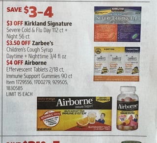Savings Book panel for Zarbee’s Children’s Cough Syrup Daytime + Nighttime 3/4 fl oz