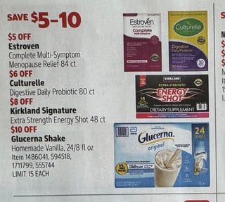 Savings Book panel for Estroven Complete Multi-Symptom Menopause Relief 84 ct