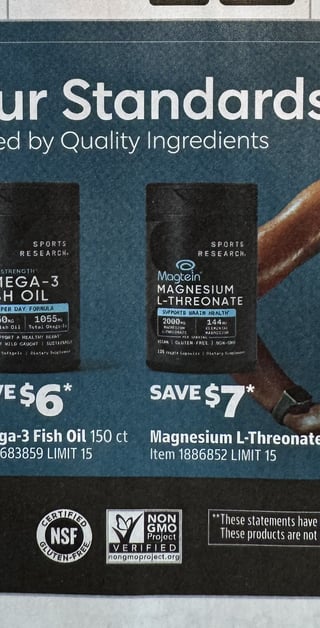 Savings Book panel for Omega-3 Fish Oil 150 ct