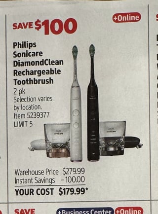 Savings Book panel for Philips Sonicare DiamondClean Rechargeable Toothbrush, 2 pk