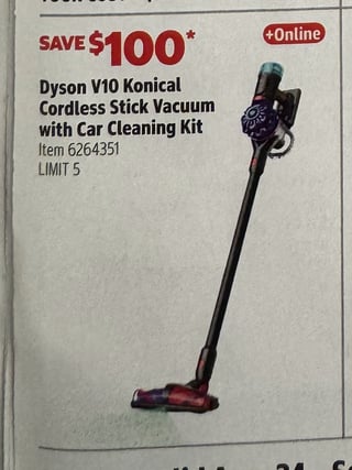Savings Book panel for Dyson V10 Konical Cordless Stick Vacuum with Car Cleaning Kit