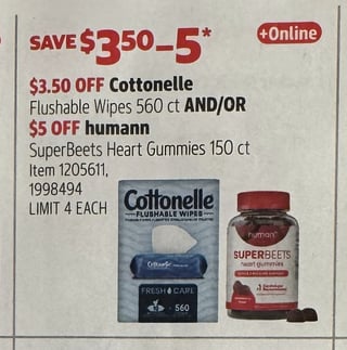 Savings Book panel for humann SuperBeets Heart Gummies 150 ct
