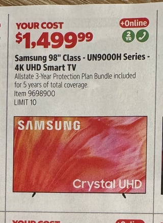 Savings Book panel for Samsung 98" Class - UN9000H Series - 4K UHD Smart TV