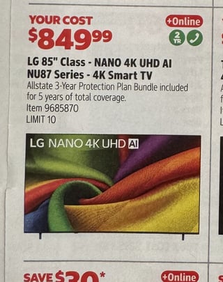 Savings Book panel for LG 85" Class - NANO 4K UHD AI NU87 Series - 4K Smart TV